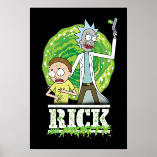 RICK UND MORTY™ Grüner Splash Poster