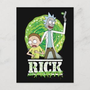 RICK UND MORTY™   Grüner Splash Postkarte