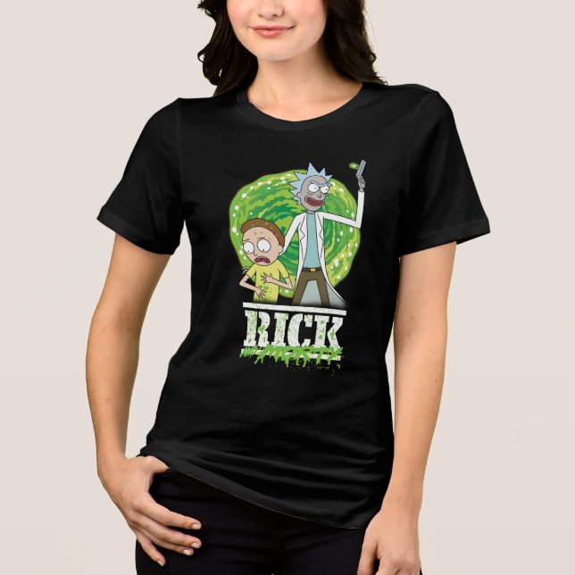 RICK UND MORTY™ | Grüner Splash Tri-Blend Shirt (Vorderseite)