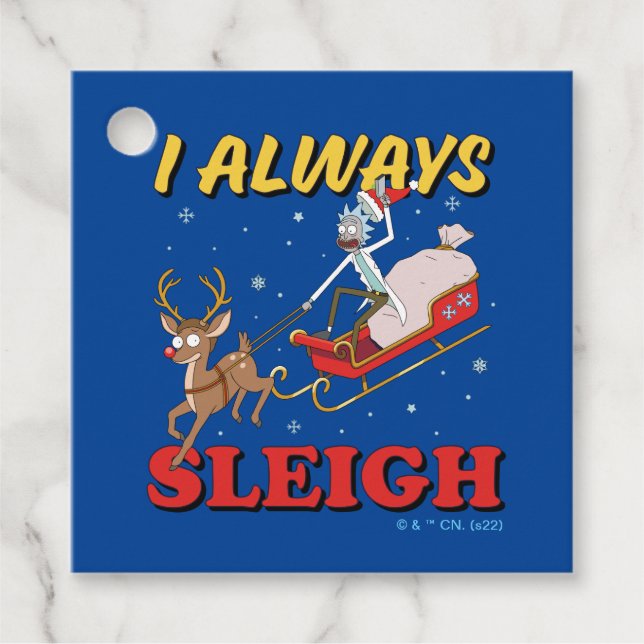 Rick und Morty | I Always Sleigh Geschenkanhänger (Vorderseite)