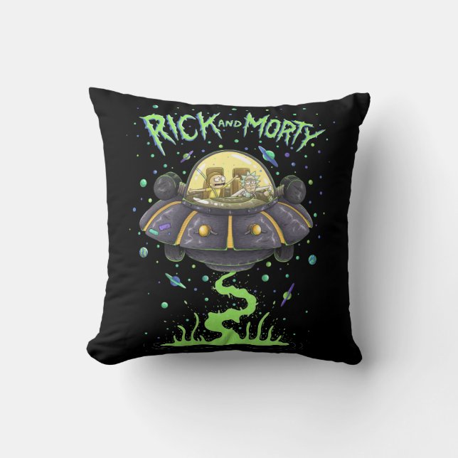 RICK UND MORTY™ | Illustriert Space Flight Graphic Kissen (Vorderseite)