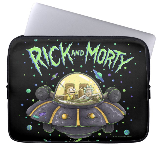 RICK UND MORTY™ | Illustriert Space Flight Graphic Laptopschutzhülle (Vorderseite)