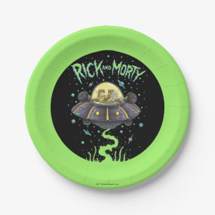 RICK UND MORTY™   Illustriert Space Flight Graphic Pappteller