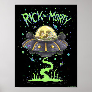 RICK UND MORTY™   Illustriert Space Flight Graphic Poster