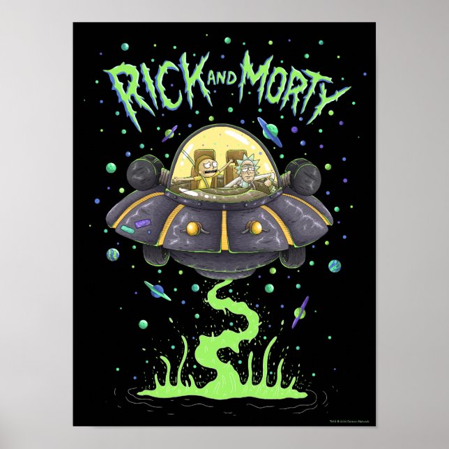 RICK UND MORTY™ | Illustriert Space Flight Graphic Poster (Vorne)