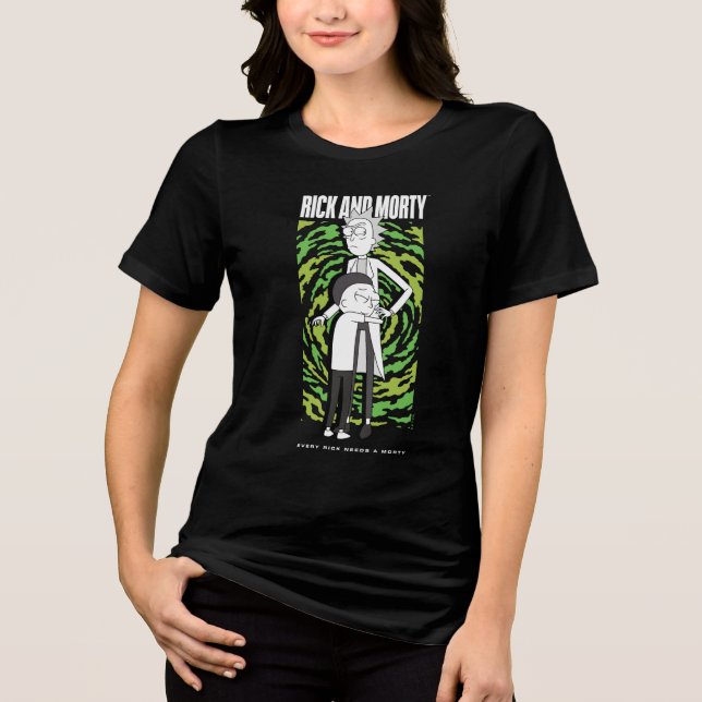 RICK UND MORTY™ | Morty Hugging Rick Tri-Blend Shirt (Vorderseite)