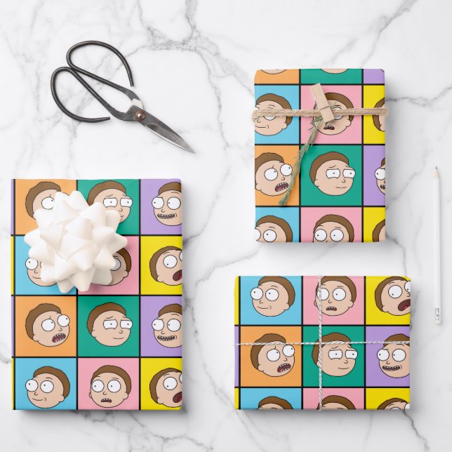 RICK UND MORTY™ | Morty's Moods Geschenkpapier Set (Vorderseite)
