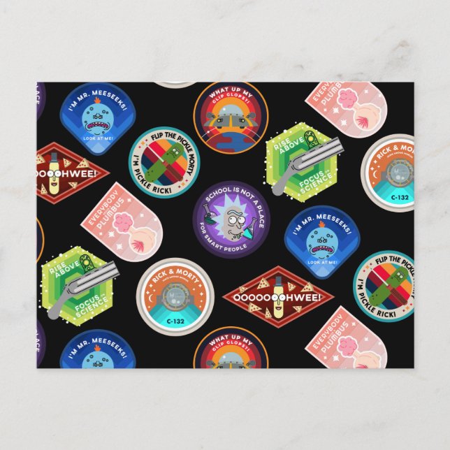 RICK UND MORTY™ | Muster für Außenraummuster Einladungspostkarte (Vorderseite)