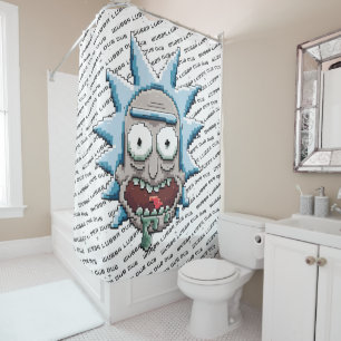 RICK UND MORTY™   Pixel Vers Rick Drooling Head Duschvorhang
