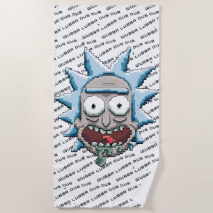 RICK UND MORTY™   Pixel Vers Rick Drooling Head Strandtuch