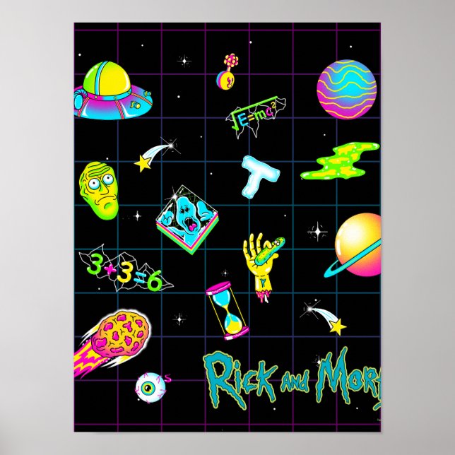 RICK UND MORTY™ | Psychedelische Saison 3 Muster Poster (Vorne)