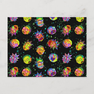 RICK UND MORTY™   Psychedelisches Muster Einladungspostkarte