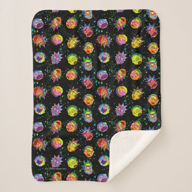 RICK UND MORTY™ | Psychedelisches Muster Sherpadecke (Vorderseite)