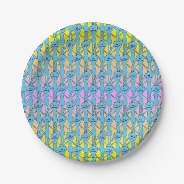RICK UND MORTY™ | Rainbow Herr Meeseeks Pattern Pappteller (Vorderseite)