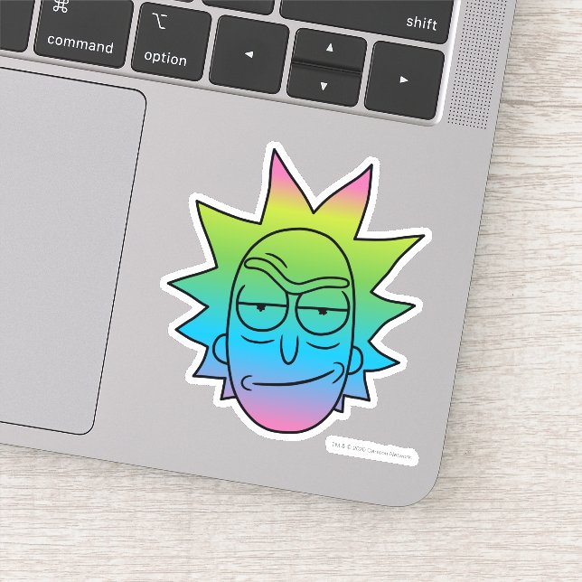 RICK UND MORTY™ | Rainbow Rick Head Aufkleber (Detail)
