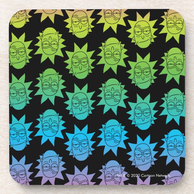 RICK UND MORTY™ | Rainbow Rick Head Getränkeuntersetzer (Vorderseite)