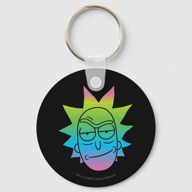 RICK UND MORTY™ | Rainbow Rick Head Schlüsselanhänger (Vorderseite)