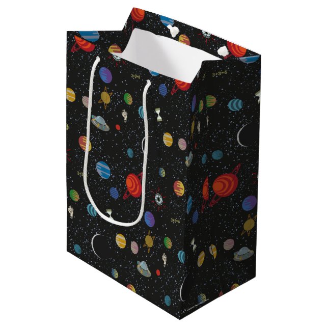 RICK UND MORTY™ | Raummuster Mittlere Geschenktüte (Vorderseite Schrägansicht)