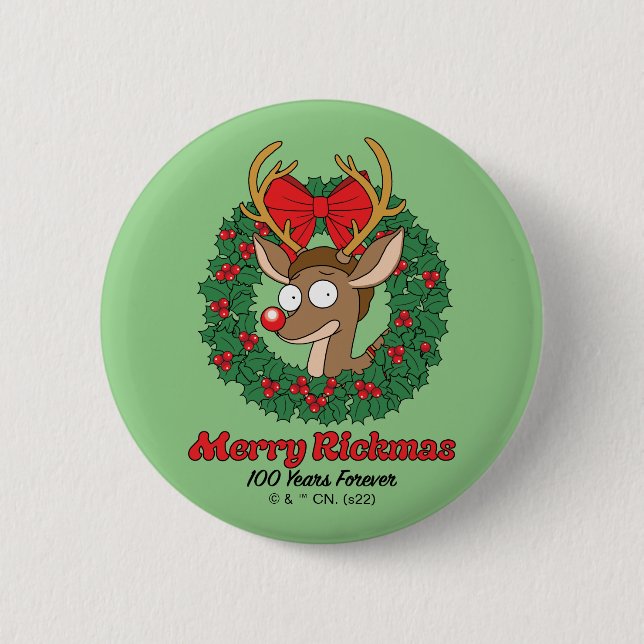 Rick und Morty | Reindeer Morty Merry Rickmas Button (Vorderseite)