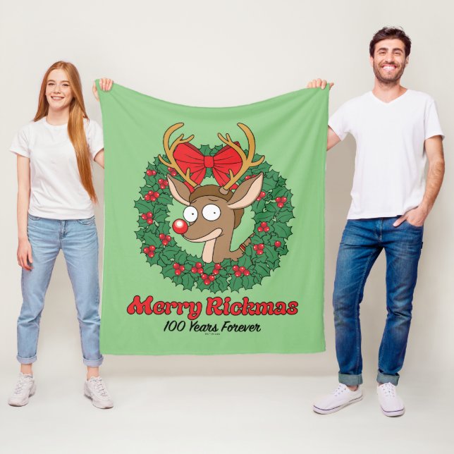 Rick und Morty | Reindeer Morty Merry Rickmas Fleecedecke (Beispiel)