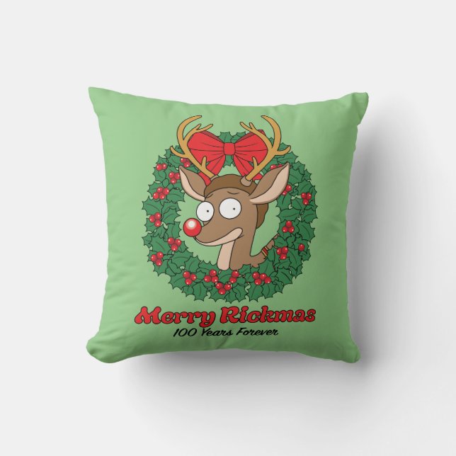 Rick und Morty | Reindeer Morty Merry Rickmas Kissen (Vorderseite)