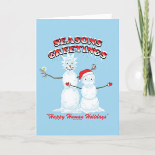 Rick und Morty   Schneemann Weihnachtsgrüße Feiertagskarte