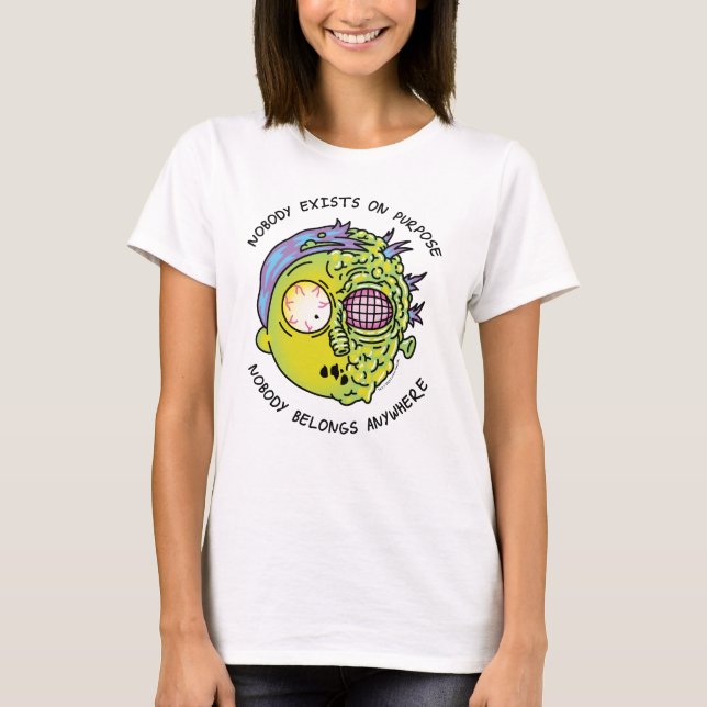RICK UND MORTY™ | Stilisiertes Morty Fly Zitat T-Shirt (Vorderseite)