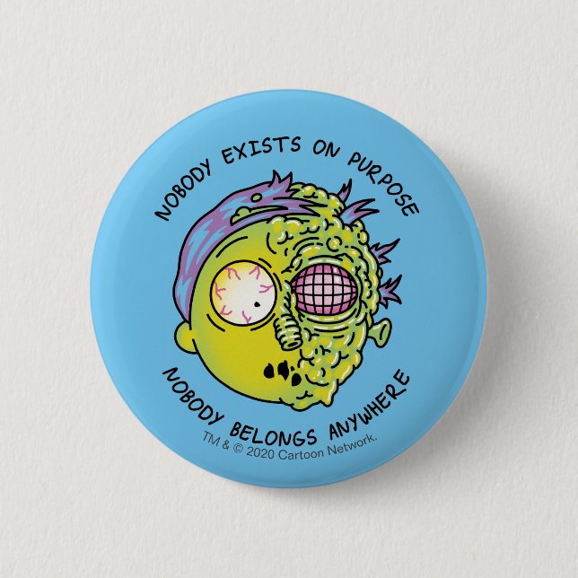 RICK UND MORTY™ | Stilvolles Morty Fly Zitat Button (Vorderseite)