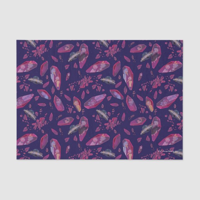 Rick und Morty Time Crystal Pattern Seidenpapier (Vorderseite)