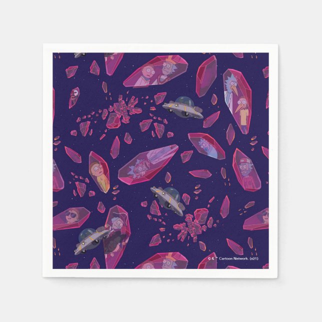 Rick und Morty Time Crystal Pattern Serviette (Vorderseite)