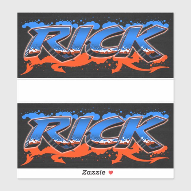 Rick Vorname Name Graffiti Aufkleber Sticker (Blatt)
