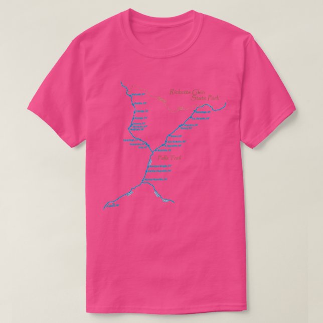 Ricketts Glen fallmap T-Shirt (Design vorne)