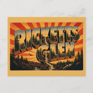 Ricketts Glen PA Wasserfälle Urwald Kunst Postkarte