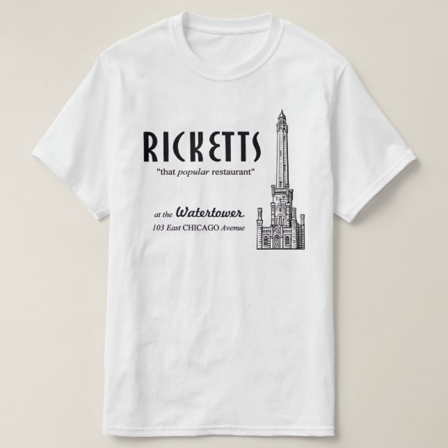 Ricketts Restaurant, Chicago, Illinois T-Shirt (Design vorne)