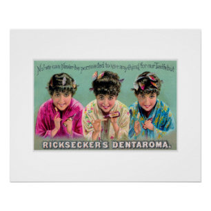 Ricksecker’s Dentaroma Vintage Zahnpasta-Werbung Poster