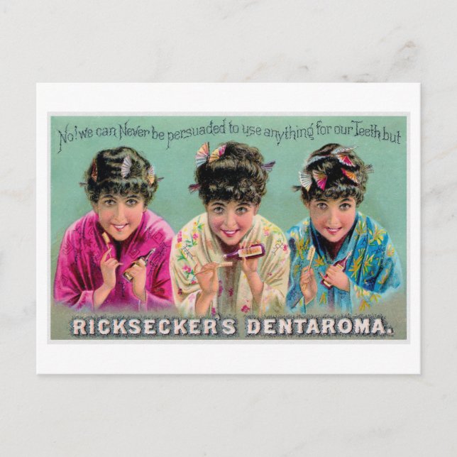 Rickseckers Dentaroma Vintag Toothpaste Ad Postkarte (Vorderseite)