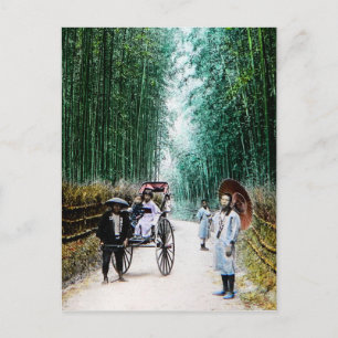 Rickshaw auf dem Weg nach Kyoto - Japan Vintag Postkarte