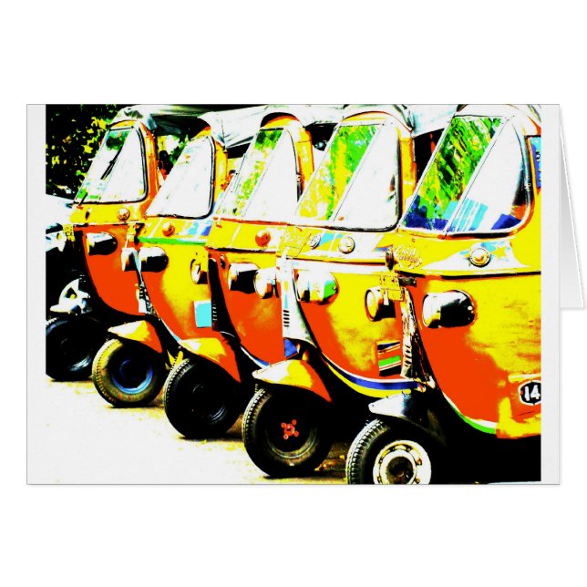 Rickshaw-Gruß-/Anmerkungs-Karte (Vorderseite (Horizontal))