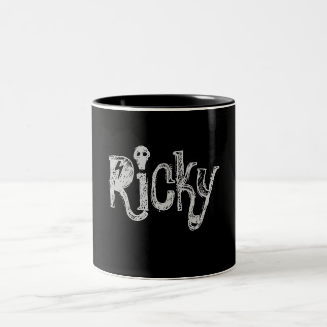 Ricky-Name-Tasse-Rockin' Zweifarbige Tasse (Mittel)