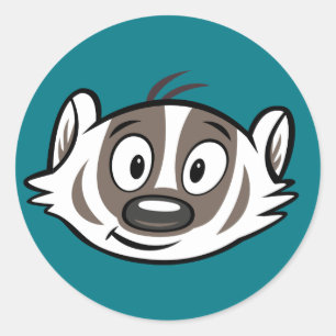 Ricky Raccoon   Boomer Badger Face Runder Aufkleber