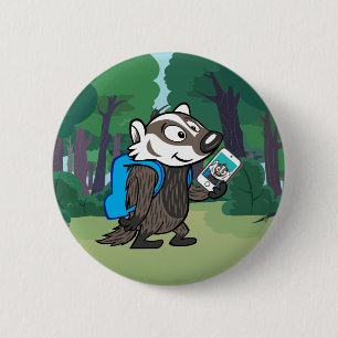 Ricky Raccoon  Boomer Badger Selfie Button