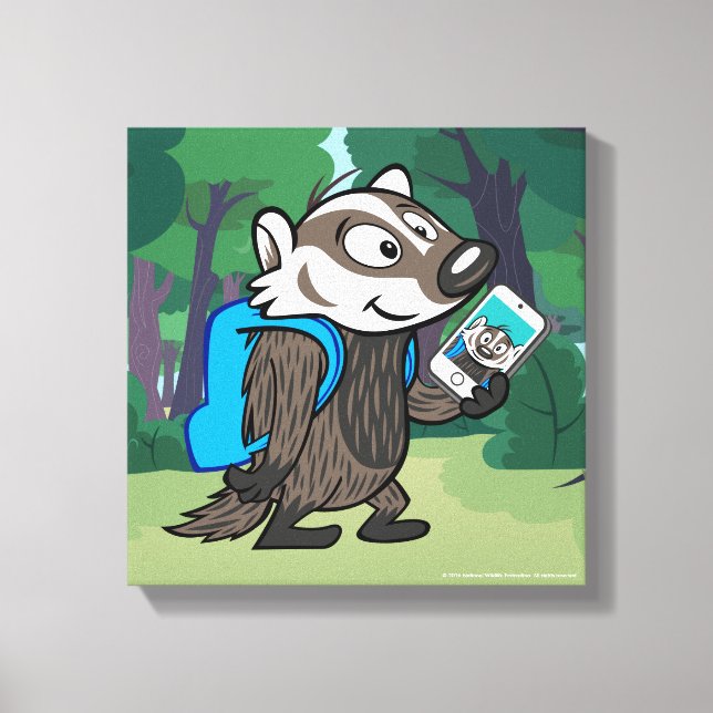 Ricky Raccoon Boomer Badger Selfie Leinwanddruck (Vorderseite)