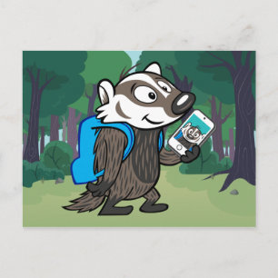 Ricky Raccoon Boomer Badger Selfie Postkarte