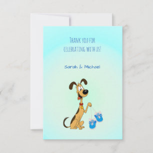 Rico der Hund Baby Boy Shower Dankeskarte