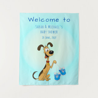 Rico der Hund Baby Boy Shower Wandteppich