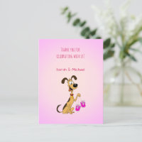 Rico der Hund Baby Mädchen Shower Dankeskarten