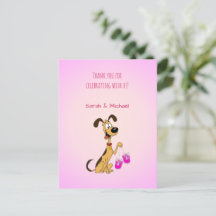 Rico der Hund Baby Mädchen Shower Dankeskarten