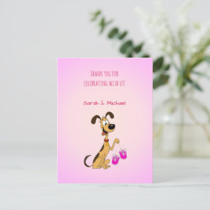 Rico der Hund Baby Mädchen Shower Dankeskarten Postkarte