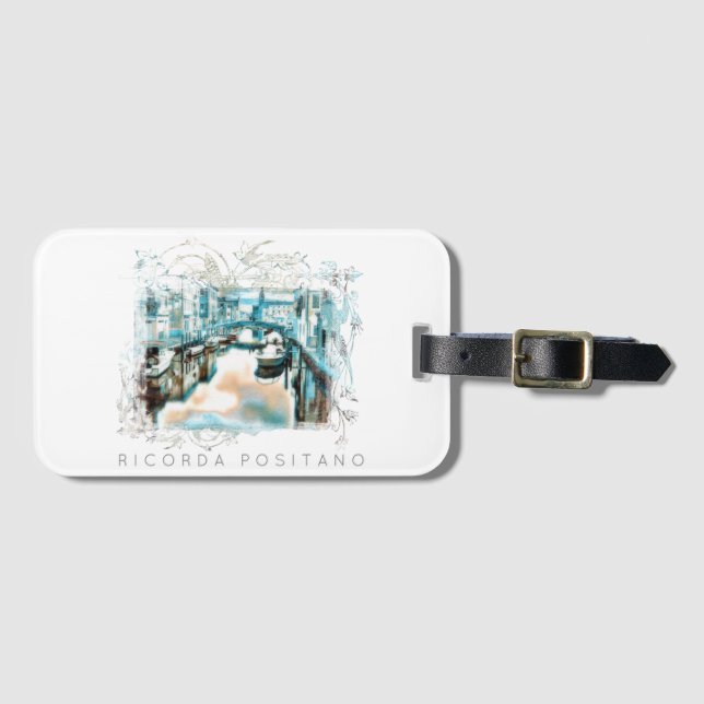 *~* Ricorda Positano Italienische Sprache AR20 Gepäckanhänger (Vorderseite (Horizontal))