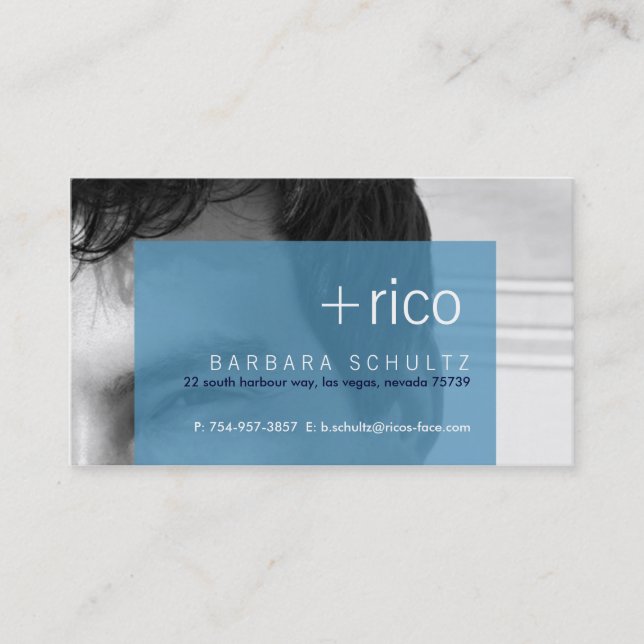 Ricos Gesicht [blau] Visitenkarten Visitenkarte (Vorderseite)